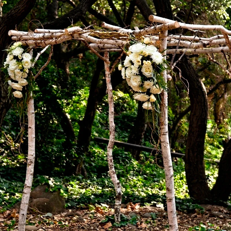 Jupá iluminada con flores y estructura transparente