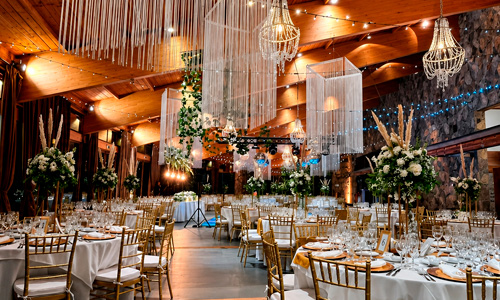 Hacienda Santa Martina y decoración aérea para matrimonios en Lo Barnechea