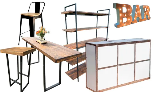 Línea industrial rústica para eventos